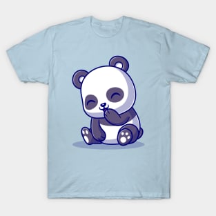 Cute Panda Sitting Cartoon T-Shirt